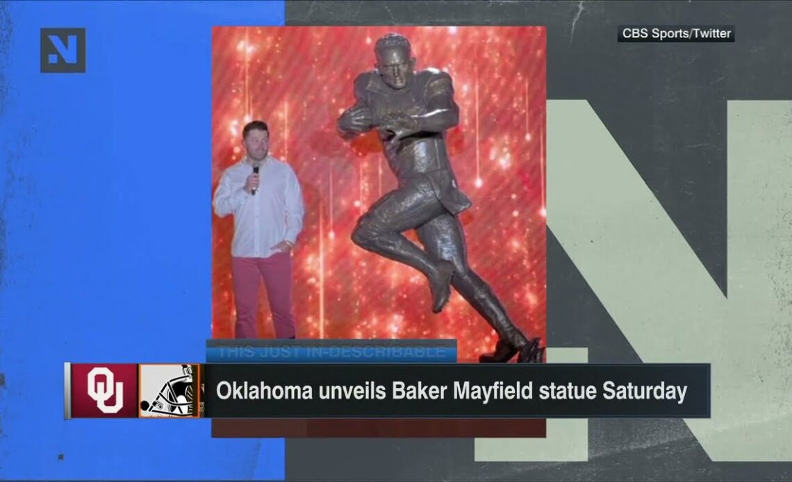 Does Baker Mayfield's Oklahoma statue even look like him?! | This Just In