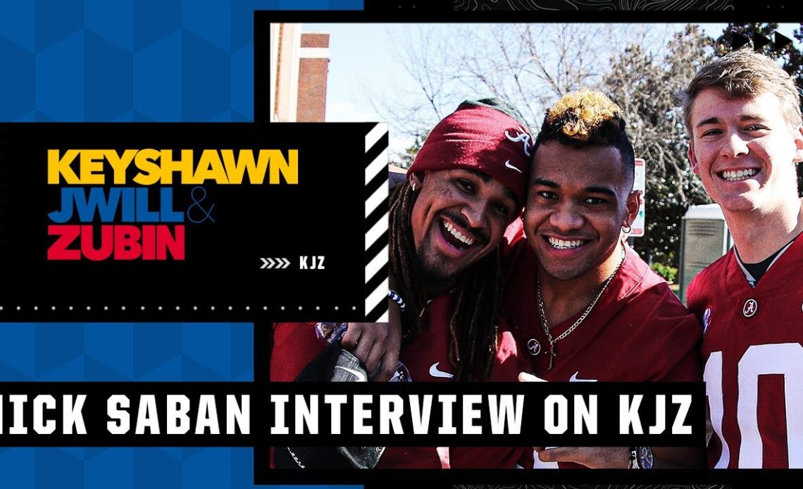 Nick Saban reacts to Mac Jones, Jalen Hurts and Tua Tagovailoa all being NFL starting QBs 👏 | KJZ
