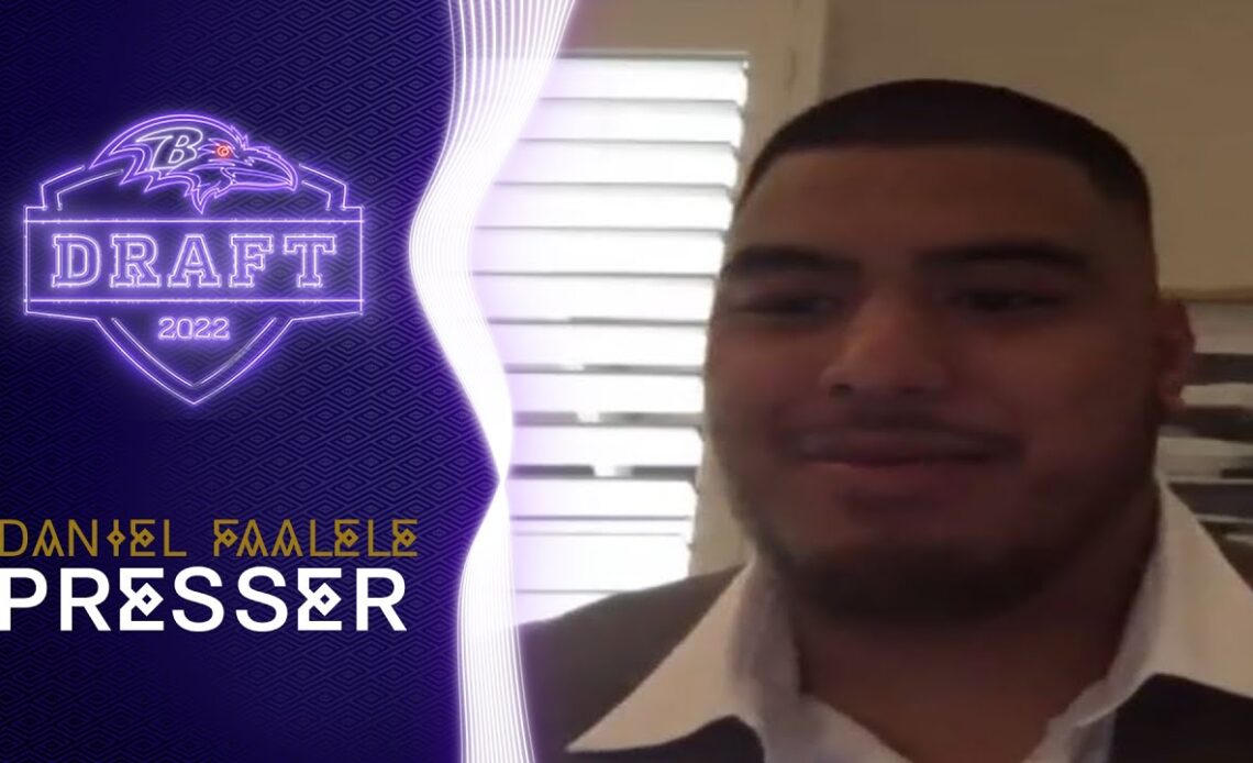 Daniel Faalele Discusses Orlando Brown Comparisons After Getting Picked | Baltimore Ravens