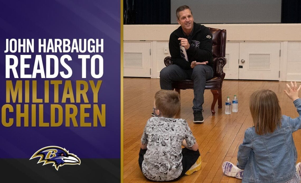 John Harbaugh Reads to Military Children | Baltimore Ravens