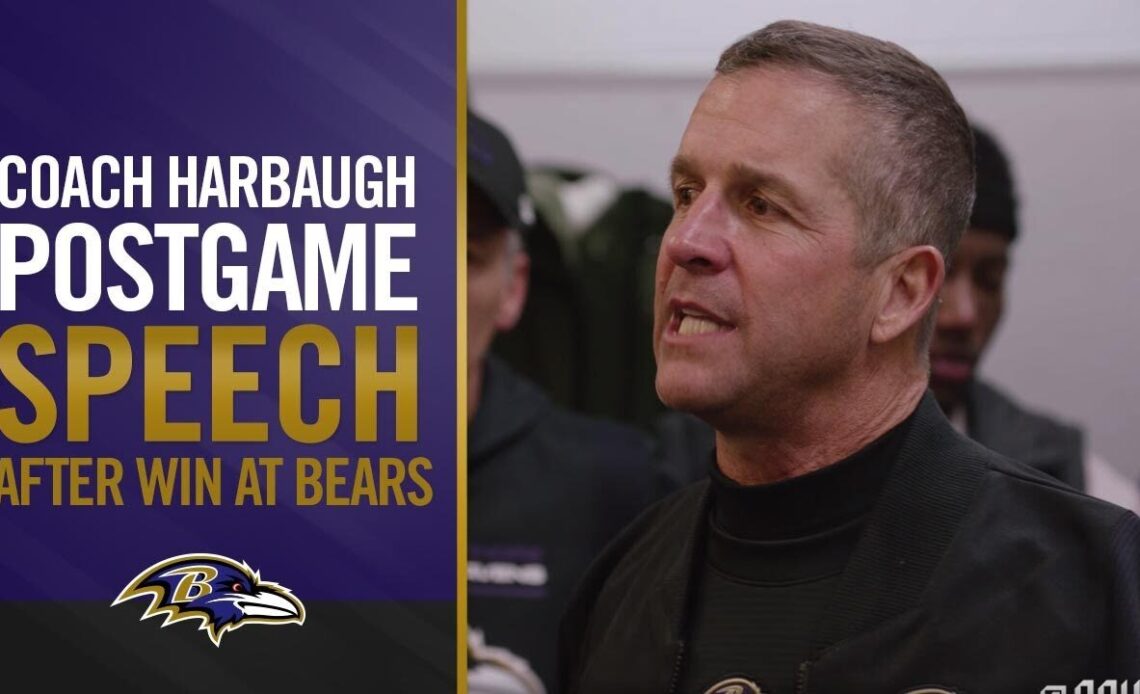 John Harbaugh's Locker Room Speech After Bears Win | Baltimore Ravens
