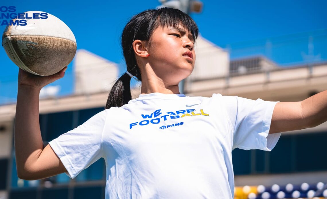Rams & Nike host girls flag football clinics across LA for Women's History Month