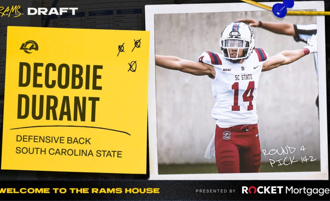 Rams select DB Decobie Durant with 142nd pick in the 2022 NFL Draft