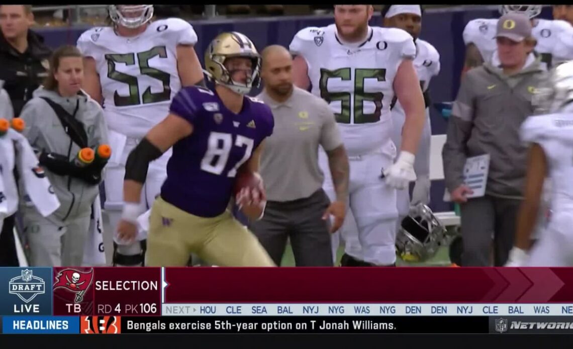 Watch Pick & View Highlights: Bucs Select Cade Otton 106th Overall in the 2022 Draft