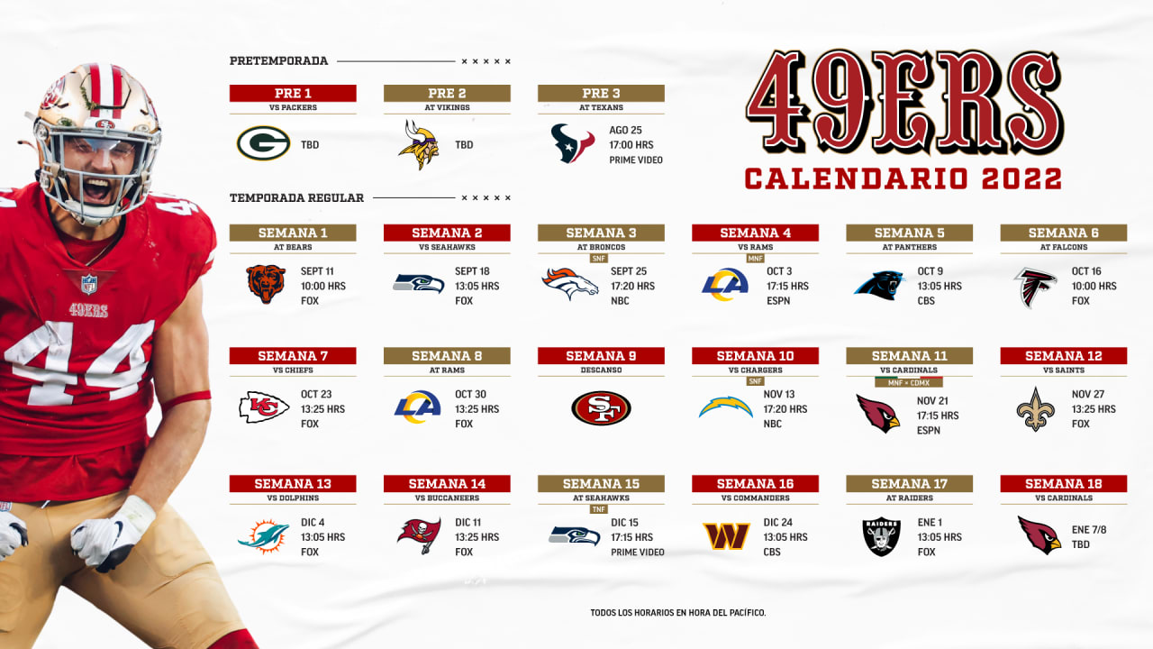 ¡Es Oficial! Los 49ers Revelan el Calendario de la Temporada 2022 VCP