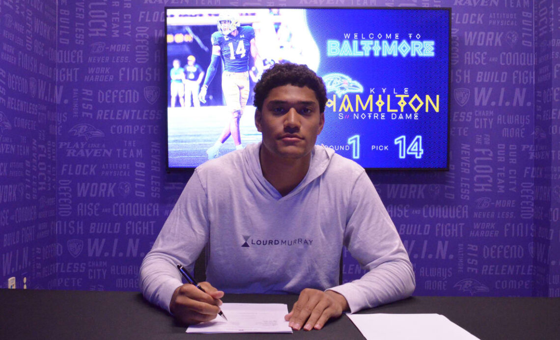 Kyle Hamilton Signs Ravens Rookie Contract