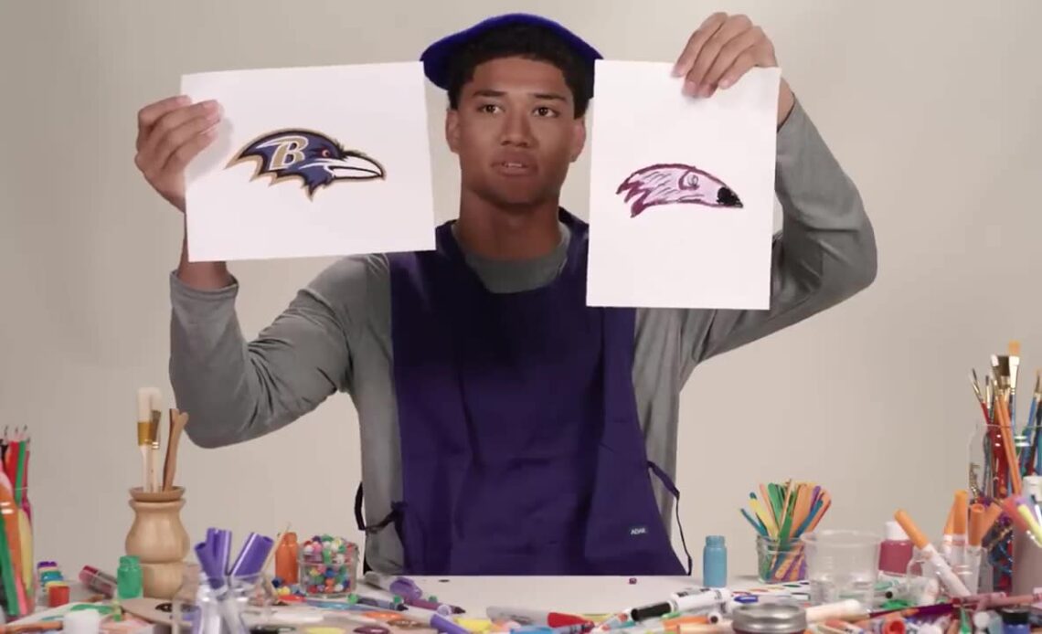 2022 NFL Rookies Try to Draw Their Teams' Logos