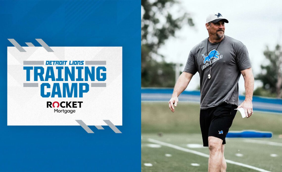 Detroit Lions head coach Dan Campbell provides injury updates ahead of first camp practice