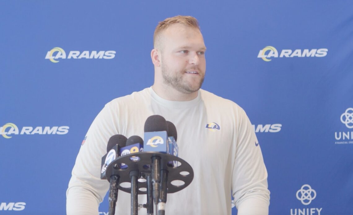 Rams center Brian Allen talks new starters on offensive line, impressions of guard Logan Bruss