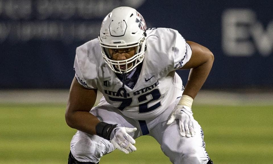 #34, Utah State OT Alfred Edwards III