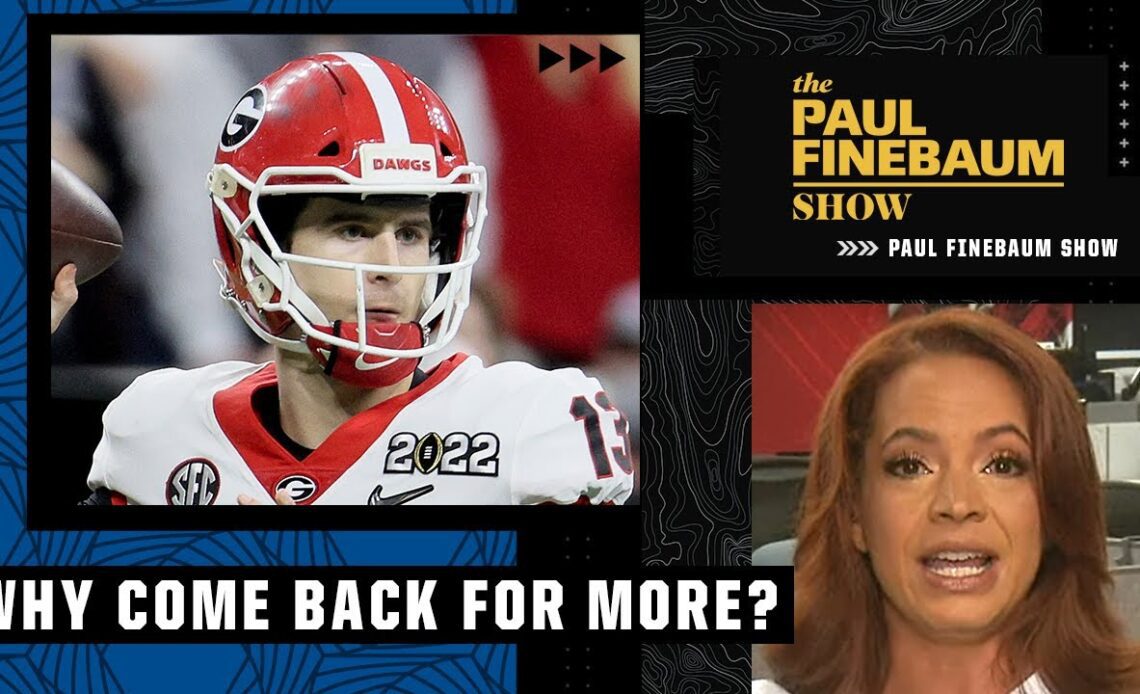 Elle Duncan questions Stetson Bennett's Georgia return | The Paul Finebaum Show