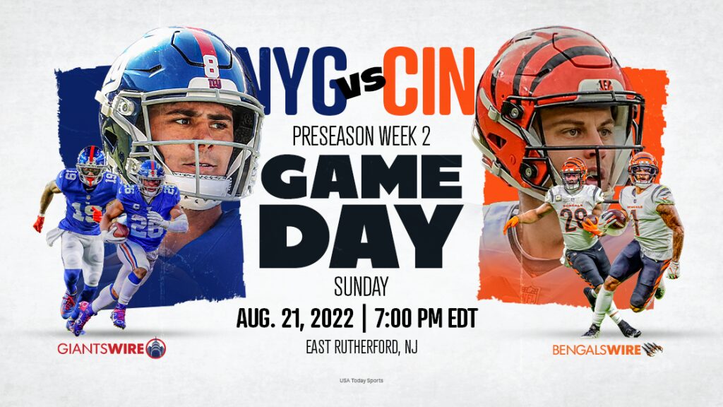 Giants vs. Bengals live stream, viewing info for preseason Week 2