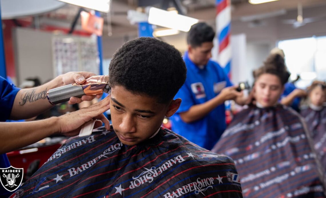 Raiders provide back-to-school haircuts for Las Vegas students
