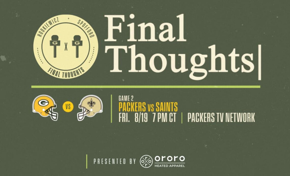 Final Thoughts: Packers vs. Saints
