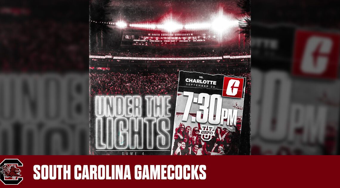 Gamecocks and Charlotte to Play Under the Lights on Sept. 24 – University of South Carolina Athletics