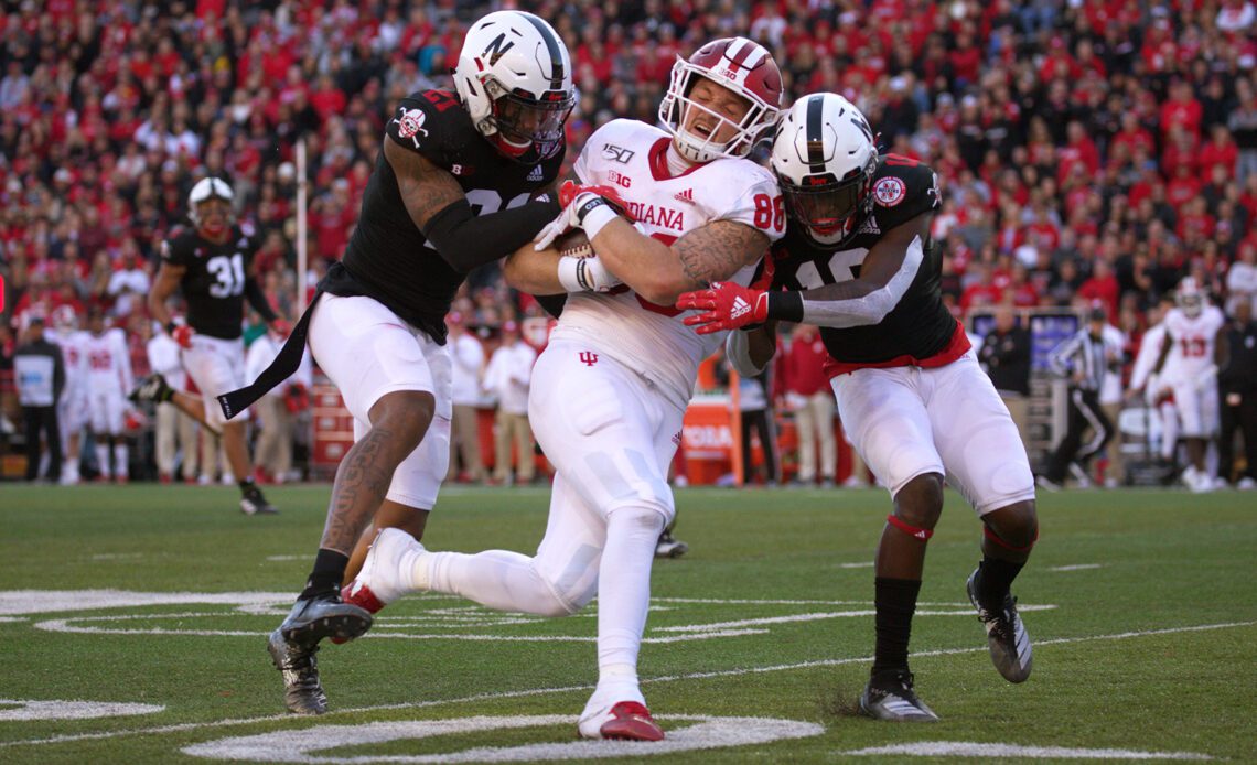 Nebraska Cornhuskers defensive back Lamar Jackson #21Nebraska Cornhuskers safety Marquel Dismuke #19Nebraska Football vs Indiana