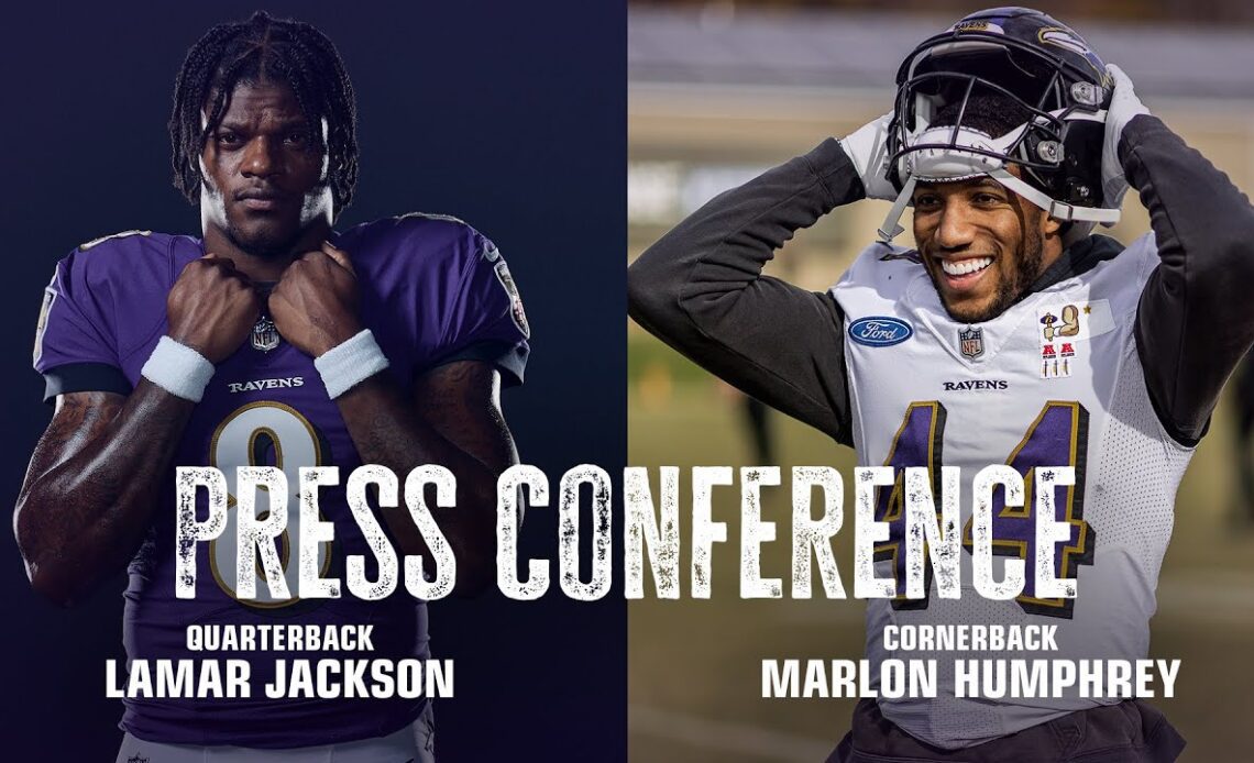 Lamar Jackson, Marlon Humphrey Media Availability | Baltimore Ravens