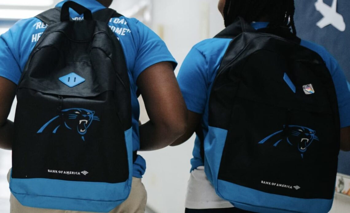 Panthers kick off school year with pep rally, backpack giveaway