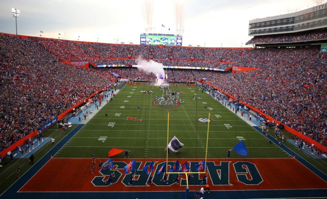 during the Gators' game against the Utah Utes on Saturday, September 3, 2022 at Ben Hill Griffin Stadium in Gainesville, Fla. / UAA Communications photo by Emma Bissell