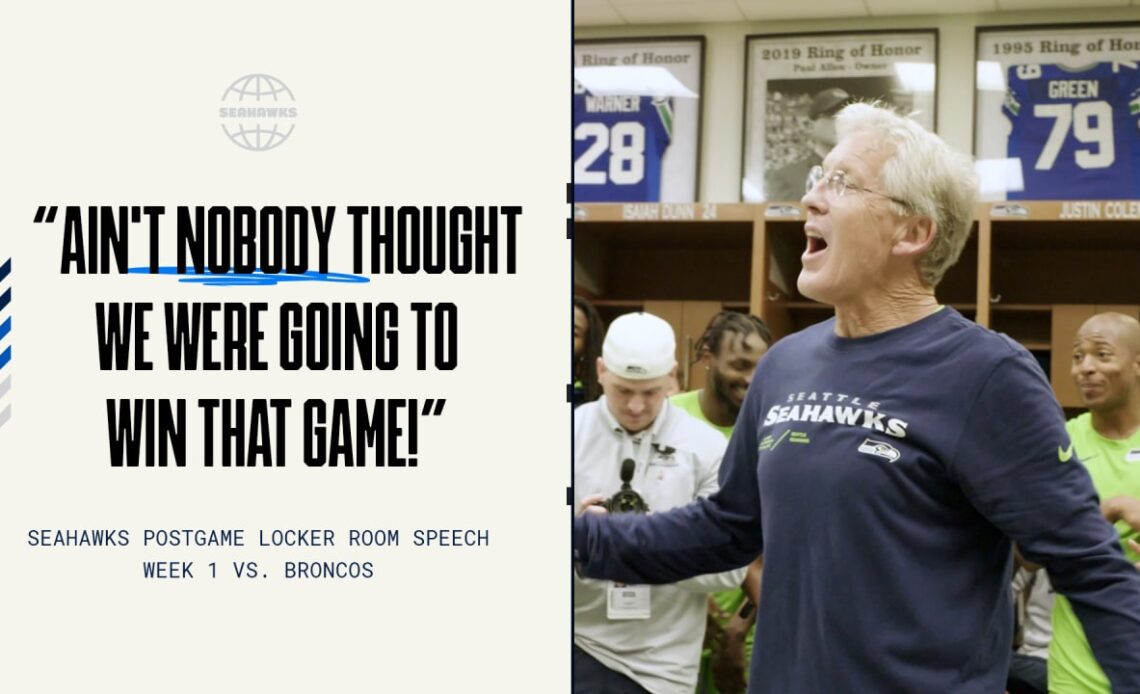 "Ain't Nobody Thought We Were Going To Win That Game!" - Seahawks Postgame Locker Room Speech