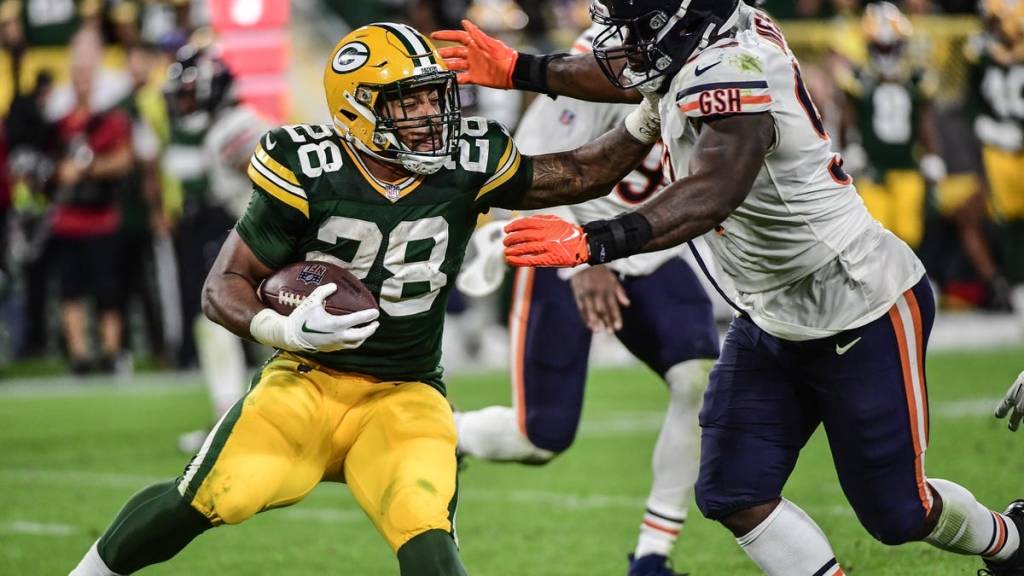 A.J. Dillon player props odds, tips and betting trends for Week 4 | Packers vs. Patriots