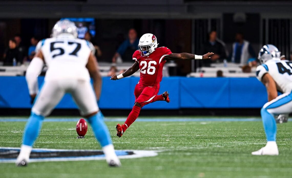 Arizona Cardinals running back Eno Benjamin becomes first position player for franchise to kick off since Pat Tillman