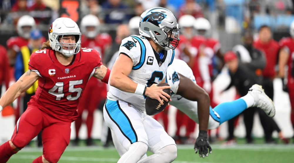 Panthers QB Baker Mayfield gets snappy about batted balls questions