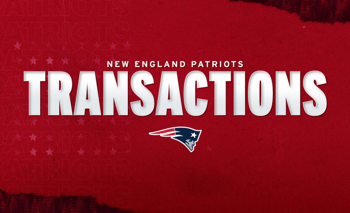 Patriots Activate OL Yodny Cajuste to the 53-Man Roster from Injured Reserve; Place Rookie OL Chasen Hines on Injured Reserve; Elevate OL Kody Russey to the Active Roster