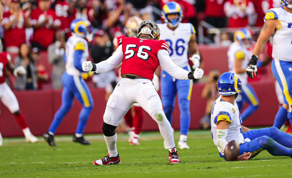 Samson Ebukam Sacks Matthew Stafford for a 10-Yard Loss