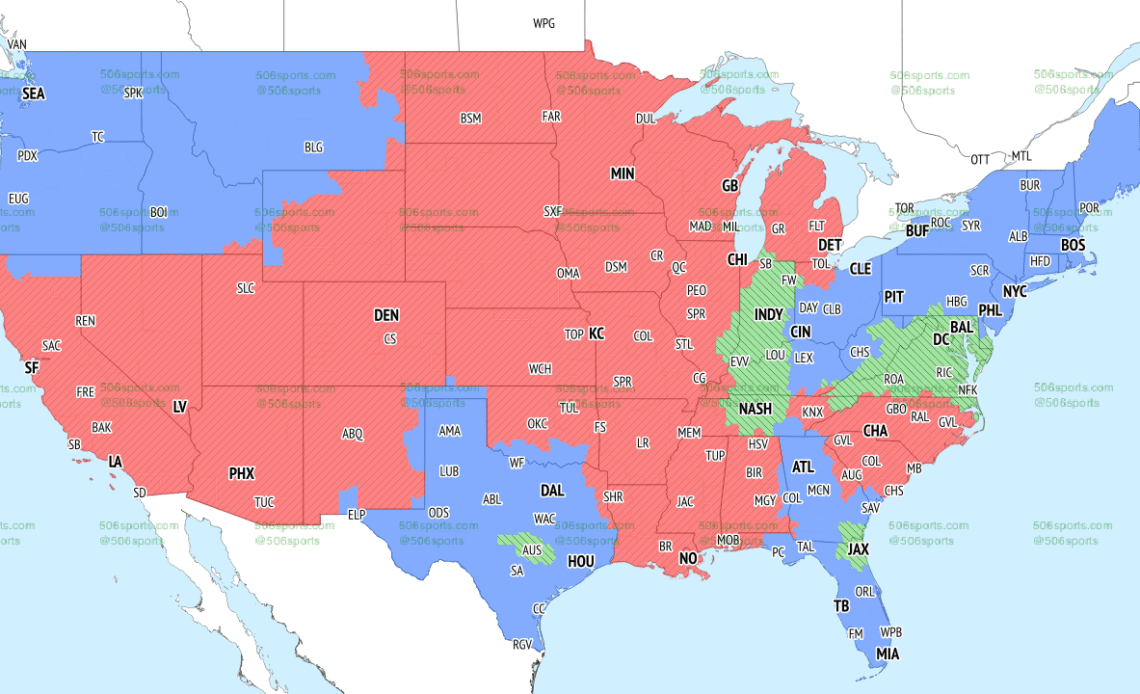 TV map, broadcast info for their Week 8 matchup