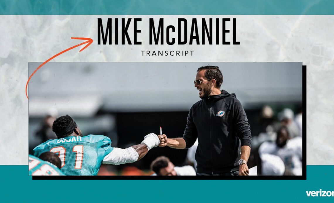 Transcript | Mike McDaniel's Media Availability - October 12