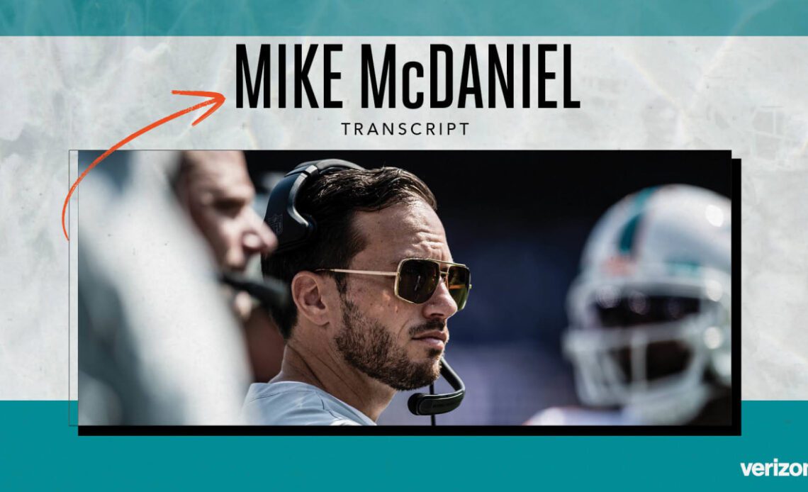 Transcript | Mike McDaniel's Media Availability - September 29