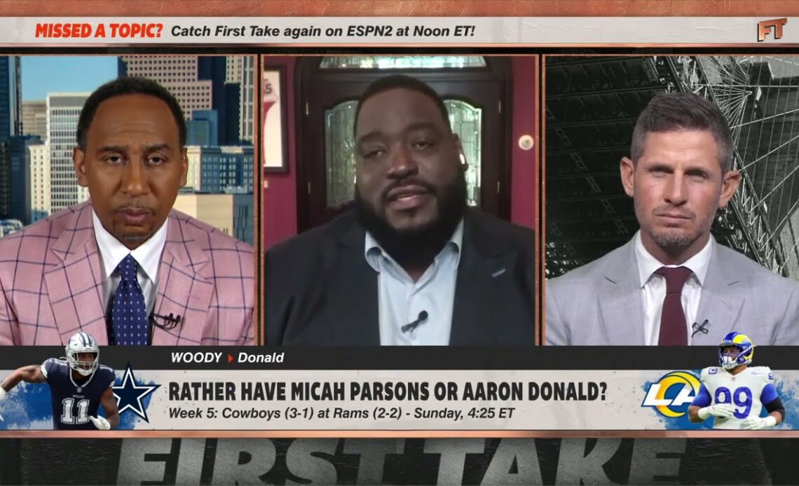 Who would you rather have: Aaron Donald or Micah Parsons? Stephen A. is taking...👀 | First Take