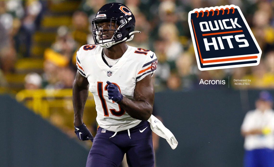 Bears WR Byron Pringle returns to practice to begin 21-day window to be activated off IR