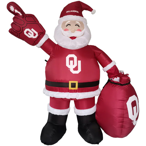 Oklahoma Sooners 7' Inflatable Santa