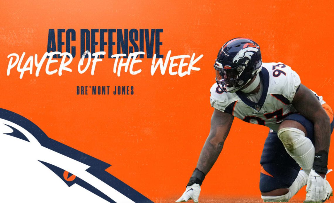 DE Dre'Mont Jones named AFC Defensive Player of the Week after win over Jacksonville