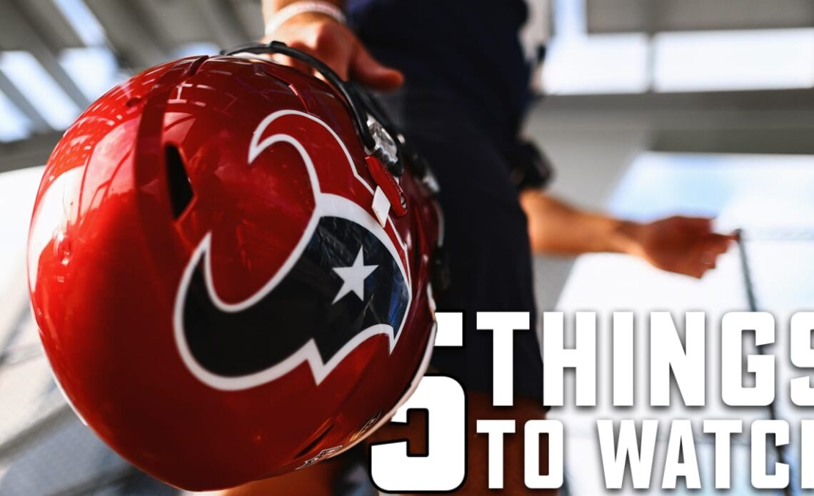 Here are five things to watch when the Houston Texans host the Eagles on Thursday Night Football.