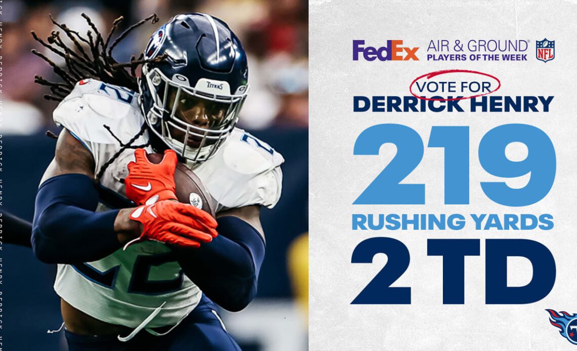 Vote Derrick Henry the FedEx Ground Player of the Week for Week 8