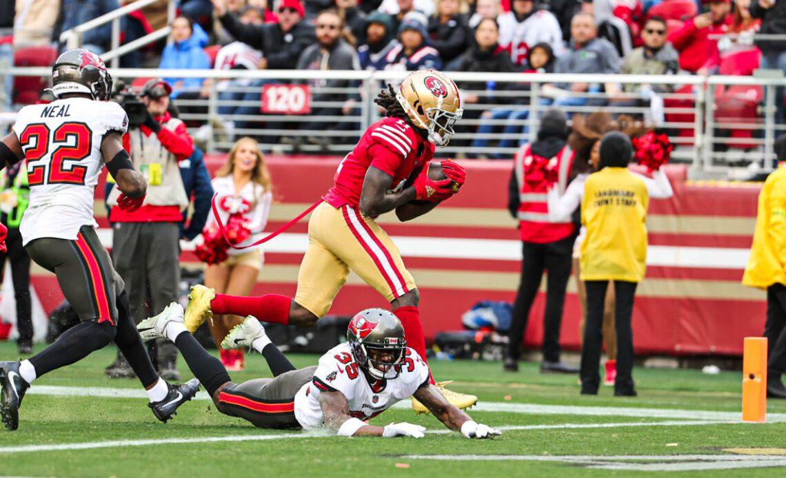 Brock Purdy Pinpoints Brandon Aiyuk for a 32-Yard Touchdown Pass