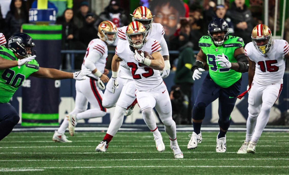 Christian McCaffrey Blasts Downfield for a 23-Yard Gain