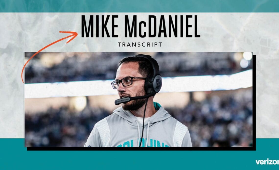 Transcript | Mike McDaniel's Media Availability - December 9