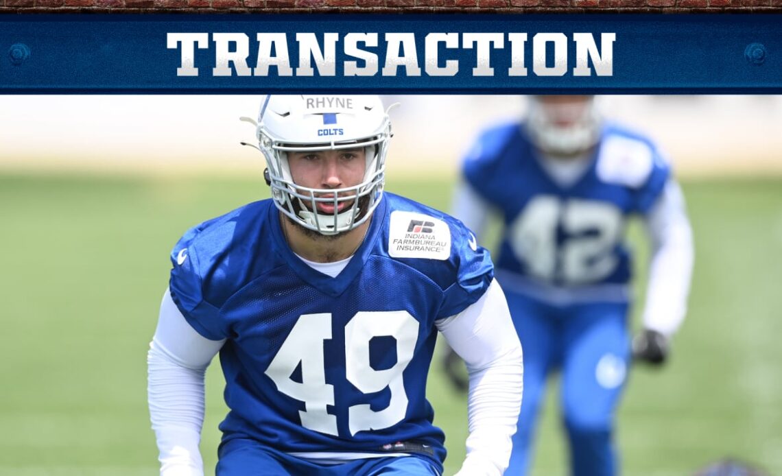 Colts Elevate CB Darrell Baker Jr., LB Forrest Rhyne To Active Roster From Practice Squad For Week 15 Game vs. Minnesota Vikings