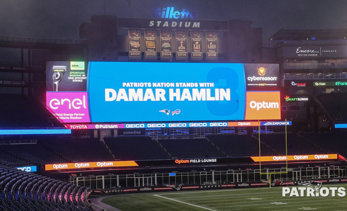 Patriots show support, offer prayers to Bills safety Damar Hamlin