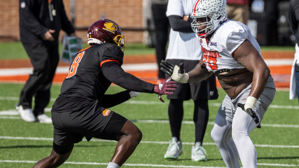 Ohio State OT Dawand Jones steals the show on Day 1