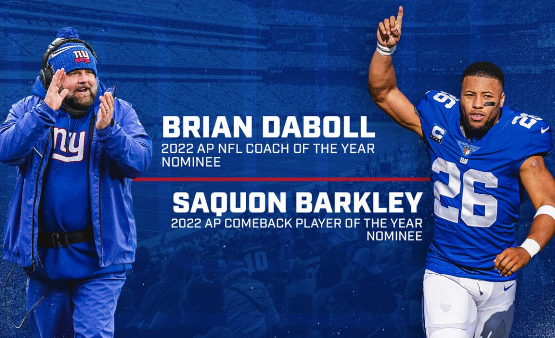 Saquon Barkley nominated for Comeback Player of the Year; Brian Daboll up for Coach of the Year