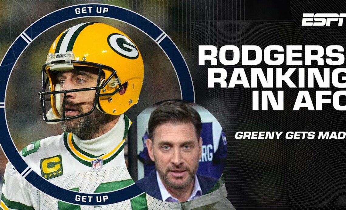 Greeny throws his papers in FRUSTRATION over Aaron Rodgers' possible ranking among AFC QBs | Get Up