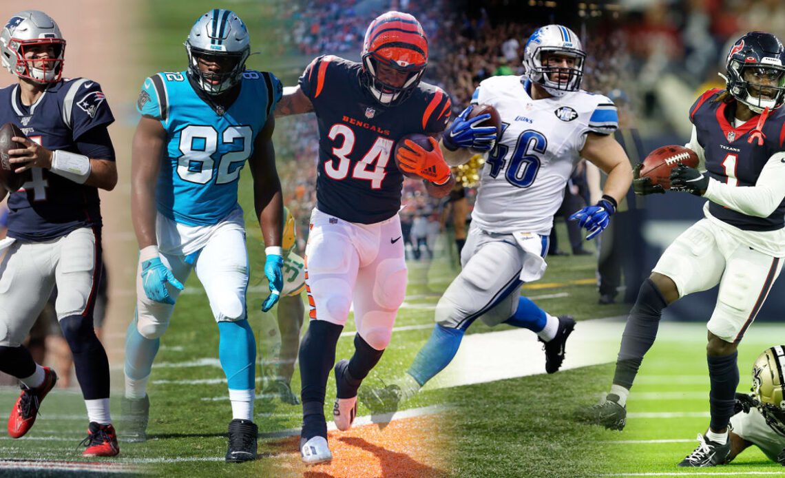 Jarrett Stidham's, Chris Manhertz's, Samaje Perine's, Michael Burton's and Tremon Smith's paths to the Broncos in photos