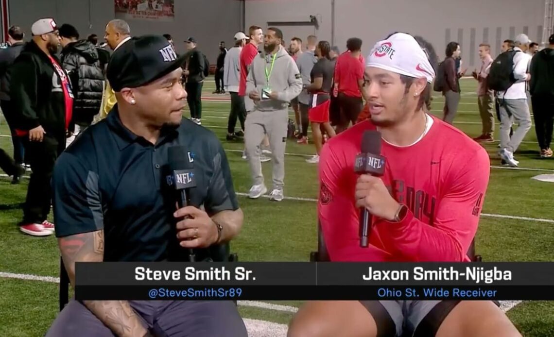 Steve Smith Sr. Interviews Jaxon Smith-Njigba After Ohio State's Pro Day