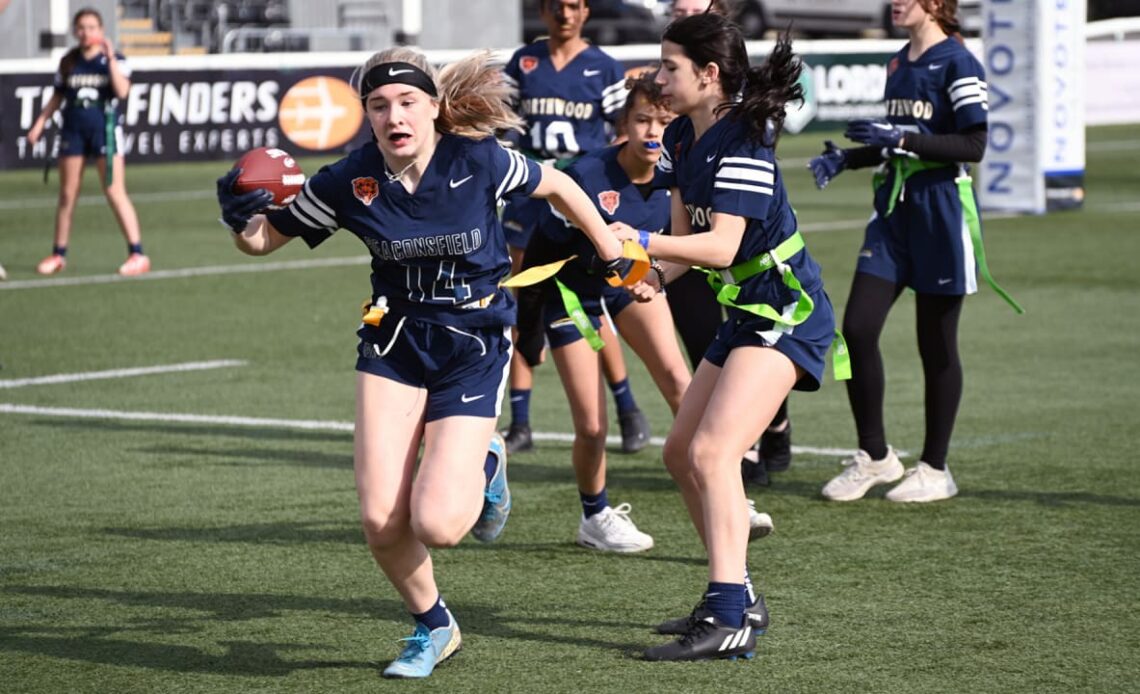 Bears' inaugural girls flag football league in UK underway