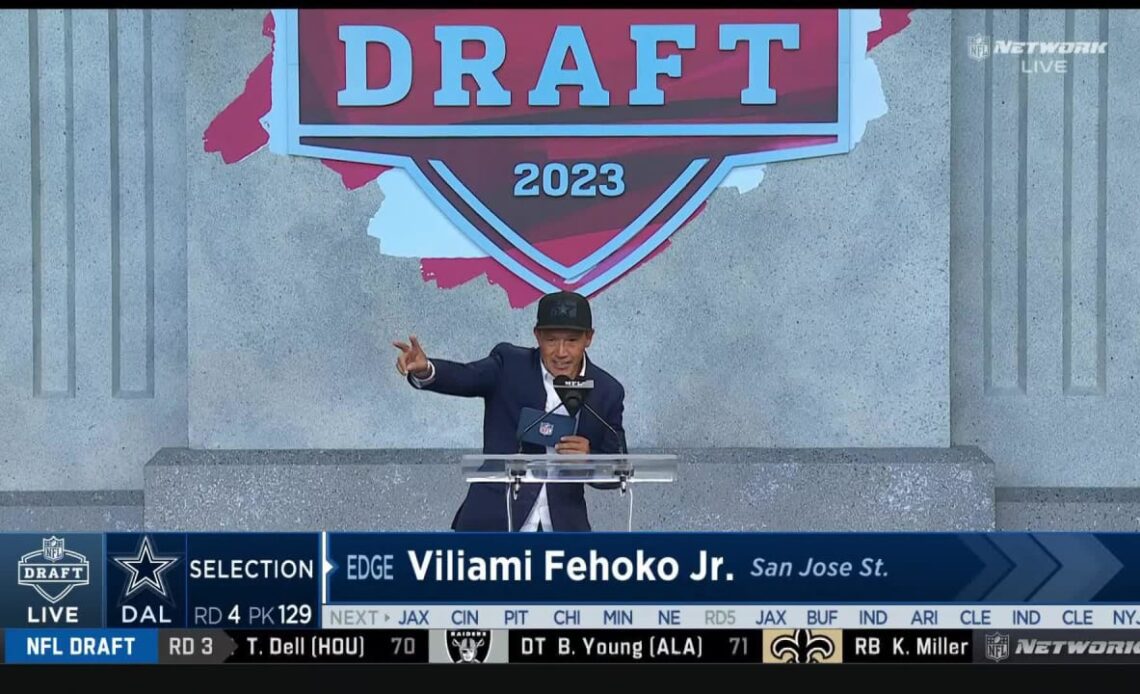 Cowboys Select Viliami Fehoko Jr. With No. 129 Pick